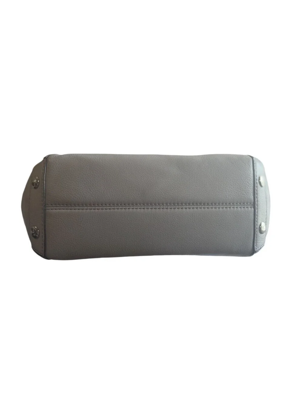 NEW Michael Kors Gray Leather Chain-Link Tote Shoulder Bag